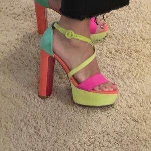 Christian Louboutin colorful & fun platform heels!